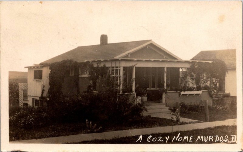 RPPC A Cozy Home in Murdos SD c1932 Vintage Postcard V72