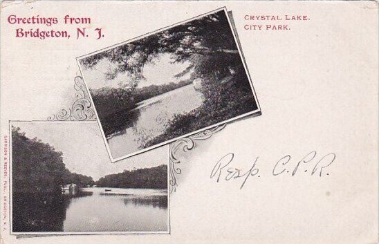 Crystal Lake City Park Greetings From Bridgeton New Jersey