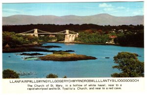 Llanfairpwllgwyngy Bridge, WLLLLantysiliogogogoch,  Anglesey Island, Wales