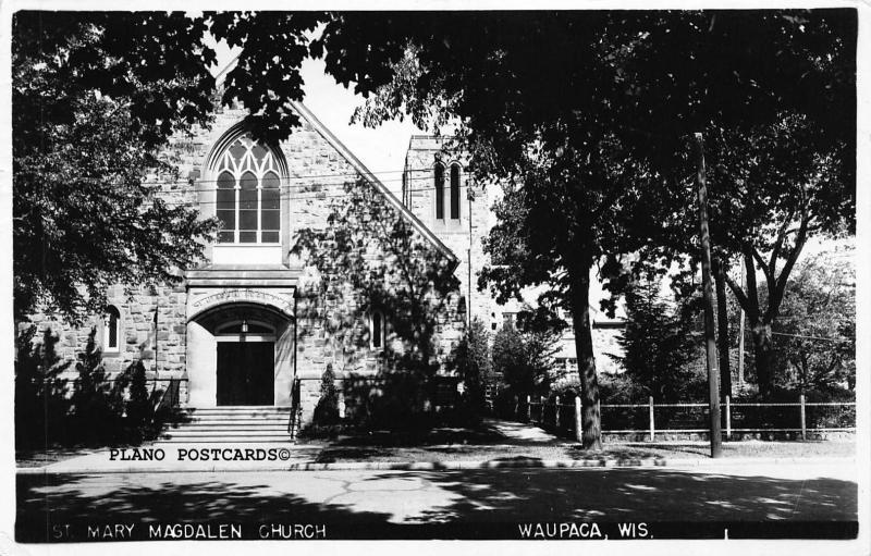 WAUPAGA, WISCONSIN MARY MAGDALEN CHURCH RPPC REAL PHOTO POSTCARD