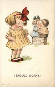 Twelvetrees Little Boy Kissing Other Girl Jealousy c1910 Vintage Postcard