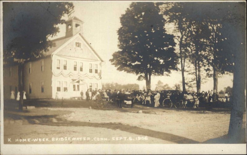 Bridgewater Connecticut CT 1906 Home Week Real Photo Postcard