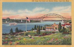 Massachusetts Cape Cod Canal and Bourne Bridge 1956 Curteich