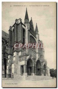 Old Postcard Chartres South Portal of the Cathedral