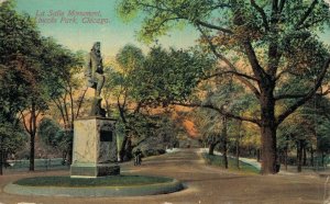 USA La Salle Monument Lincoln Park Chicago Vintage Postcard 07.40