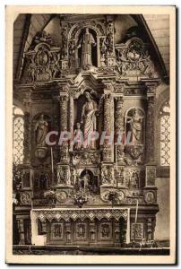 Old Postcard Guimilau (Finistere) Interior of the church Altar of Saint Joseph