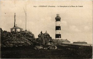 CPA Ouessant - le Semaphore et le Phare du Creach (252683)