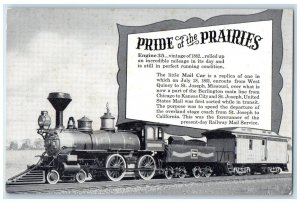 Little Mail Car Pride Of The Prairies Engine 35 Train Burlington Route Postcard