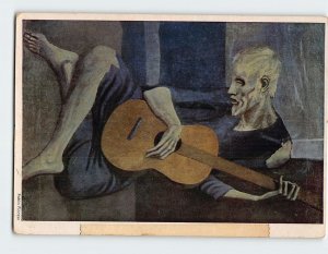 Postcard The old Guitarist By Pablo Picasso, Art Institute of Chicago, Illinois