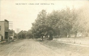 Postcard RPPC Wisconsin Hortonville Part of Main Street looking west 23-9527