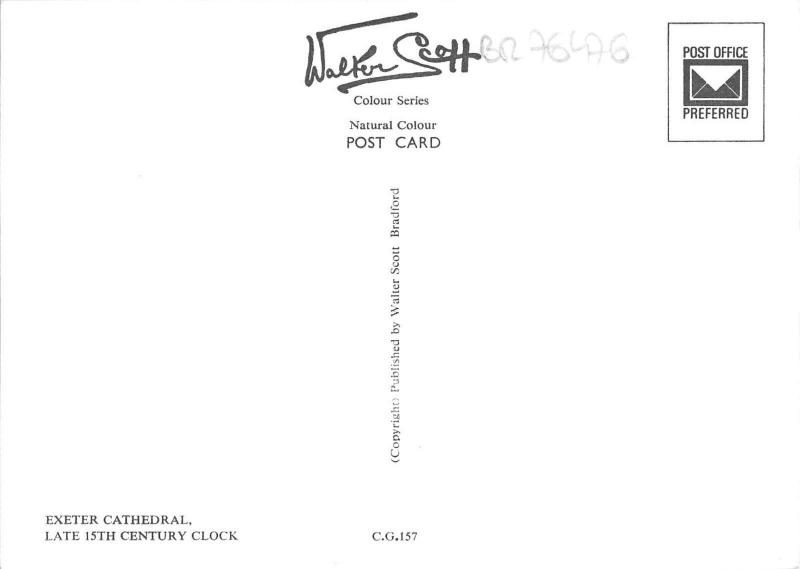 BR76476 exeter cathedral clock postcard  uk