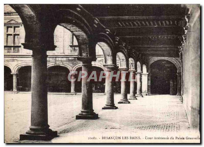 Old Postcard Besancon les Bains Inner courtyard of the Palace Granvelle