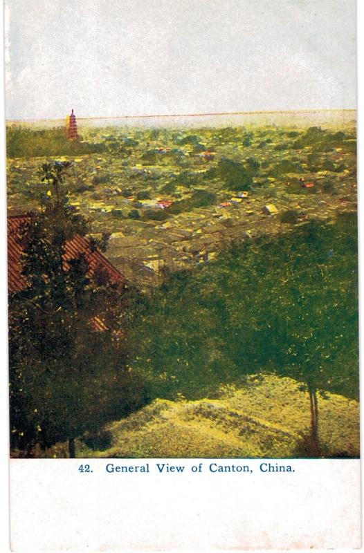 China Bird's Eye View of Canton 1910 Unused 