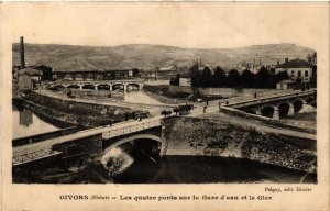 CPA GIVORS Les Quatre Ponts sur la Gare d'eau et le Gier (462317)