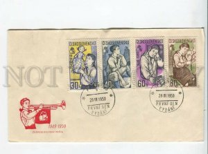 436701 Czechoslovakia 1959 year pioneers bugler the first day FDC