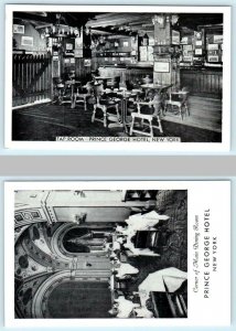 NEW YORK, NY ~ Tap Room & Main Dining Room PRINCE GEORGE HOTEL  Postcard