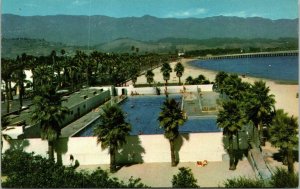 Santa Barbara American Riviera Swimming Pool Beach Postcard VTG UNP 76 Union  