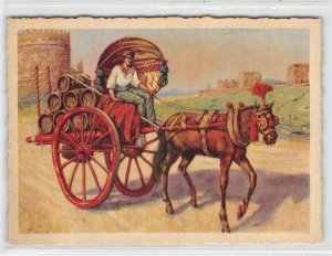 Roma Carro da vino (Costumi Romani) Italy Wine Cart c1920s Vintage Postcard