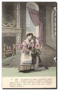 Old Postcard Fancy 39anneau of the & # & # 39or page and servant