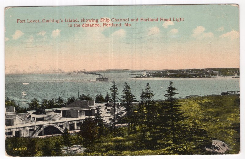 Portland, Me, Fort Levet, Cushing's Island, showing Ship Channel