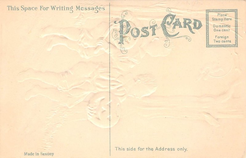 Hallowe'en Greetings, Scared Boys, Witch & Ghost, Landsdorf, PC U26229