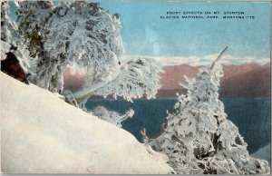 Frost Effects on Mt. Stanton, Glacier National Park WY Vintage Postcard K37