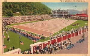 Vintage Postcard 1942 Point Stadium Sports Events Crowd Johnstown Pennsylvania