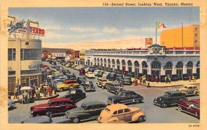 Second Street Looking West Tijuana Mexico Tarjeta Postal Unused 