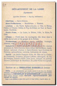 Postcard Old MAPS Chocolaterie d & # 39Aiguebelle St Etienne Loire