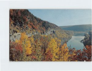 Postcard Beautiful Mountain Vistas, Route 97, Delaware River, New York