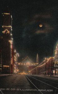 Vintage Postcard 1912 Ak-Sar-Ben Illumination Sightseeing Lights Omaha Nebraska