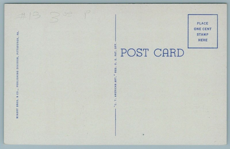 Punxsutawney Pennsylvania~Tall Flag Pole @ Entrance~Ivy-Covered High School 1930