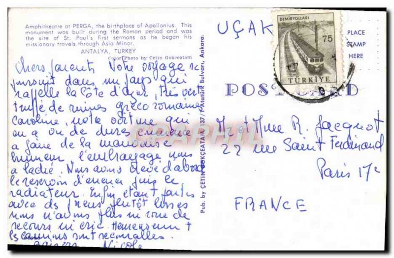 Postcard Modern Antalya Turkey