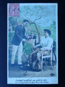 French Romance LOVE FLOWERS BLOSSOM (1) c1906 RP Postcard