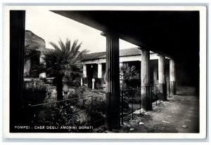 1951 Pompeii House of the Golden Cupids Naples Italy RPPC Photo Postcard