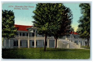 1917 Riverside Club House Exterior Building Wichita Kansas KS Vintage Postcard