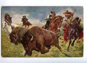 131284 COWBOYS Hunter HUNT by FROMME vintage Color PC