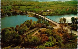 VINTAGE POSTCARD A BIRD'S-EYE VIEW OF RIDEAU FERRY RIDEAU LAKES CANADA