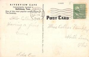 Gatlinburg Tennessee Riverview Cafe Street View Vintage Postcard K29165