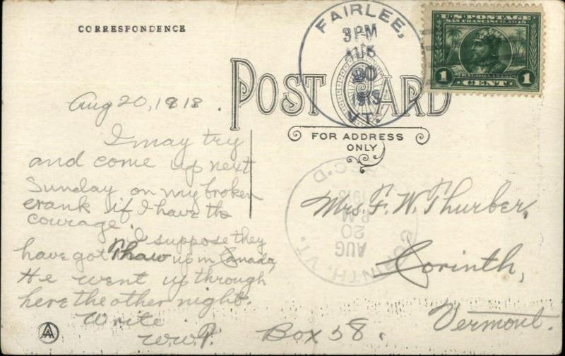 Fairlee VT Dutch Comic & Pennant c1910 Postcard