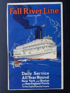 USA New England Steamship Co. FALL RIVER LINE Daily Service c1920s Postcard