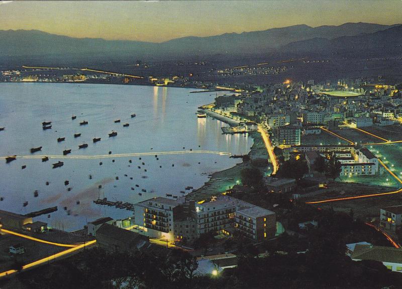 Postal 60141: Rosas la bahia de noche  (Costa Brava Gerona)