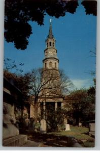 Postcard~St Philip's Church/Calhoun Grave-Charleston,SC