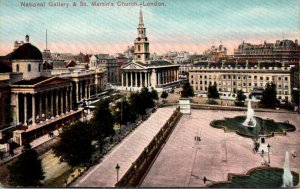 England London The National Gallery and St Martin's Church