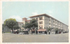 Pasadena California c1915 Phostint Postcard Hotel Maryland Cars