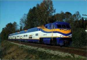 Photo Postcard 1995 BC Transit West Coast Express Commuter Train Mission BC