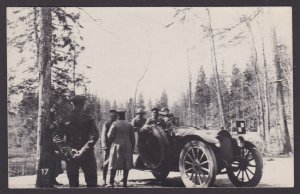 Postcard, RPPC, Group of Soldiers near the car, WWI, Unused