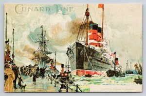 Cunard Line Ocean Liner Liverpool Landing Stage Postcard TransAtlantic Research