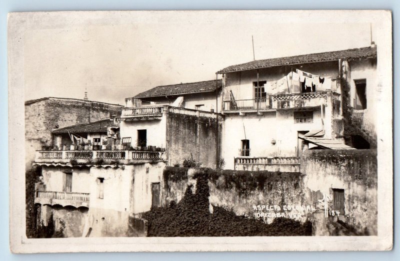 Orizaba Veracruz Mexico Postcard Aspecto Colonial c1930's RPPC Photo
