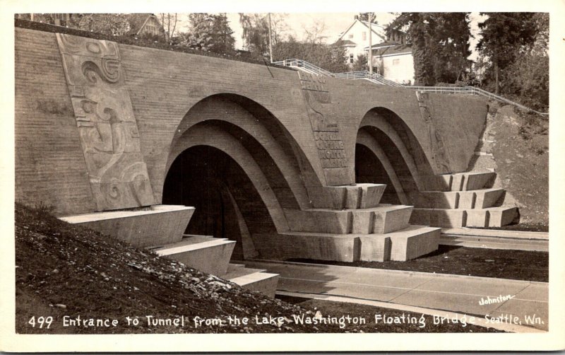 Washington Seattle Entrance To Tunnel From The Lake Washington Floating Bridg...